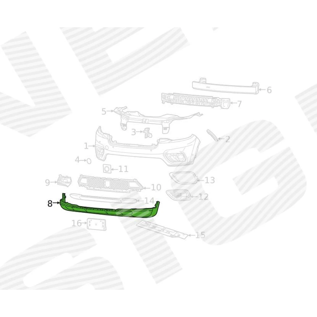 Бампер передній, EDA PARTS